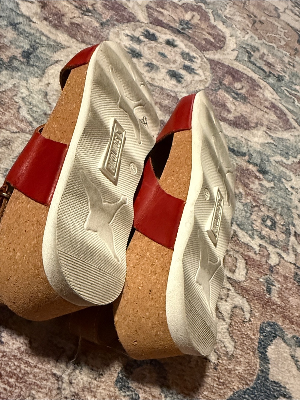 PIKOLINOS Red Leather Crisscross Slingback Sandals - Picture 5 of 7